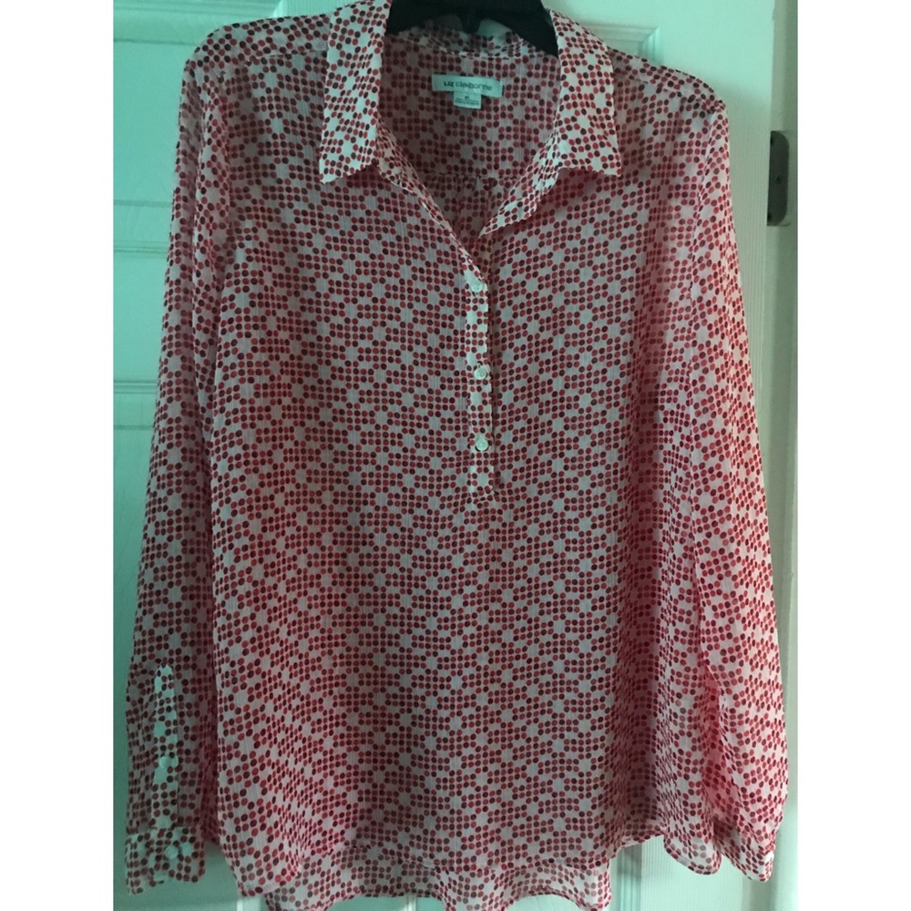 Polka dot tunic blouse